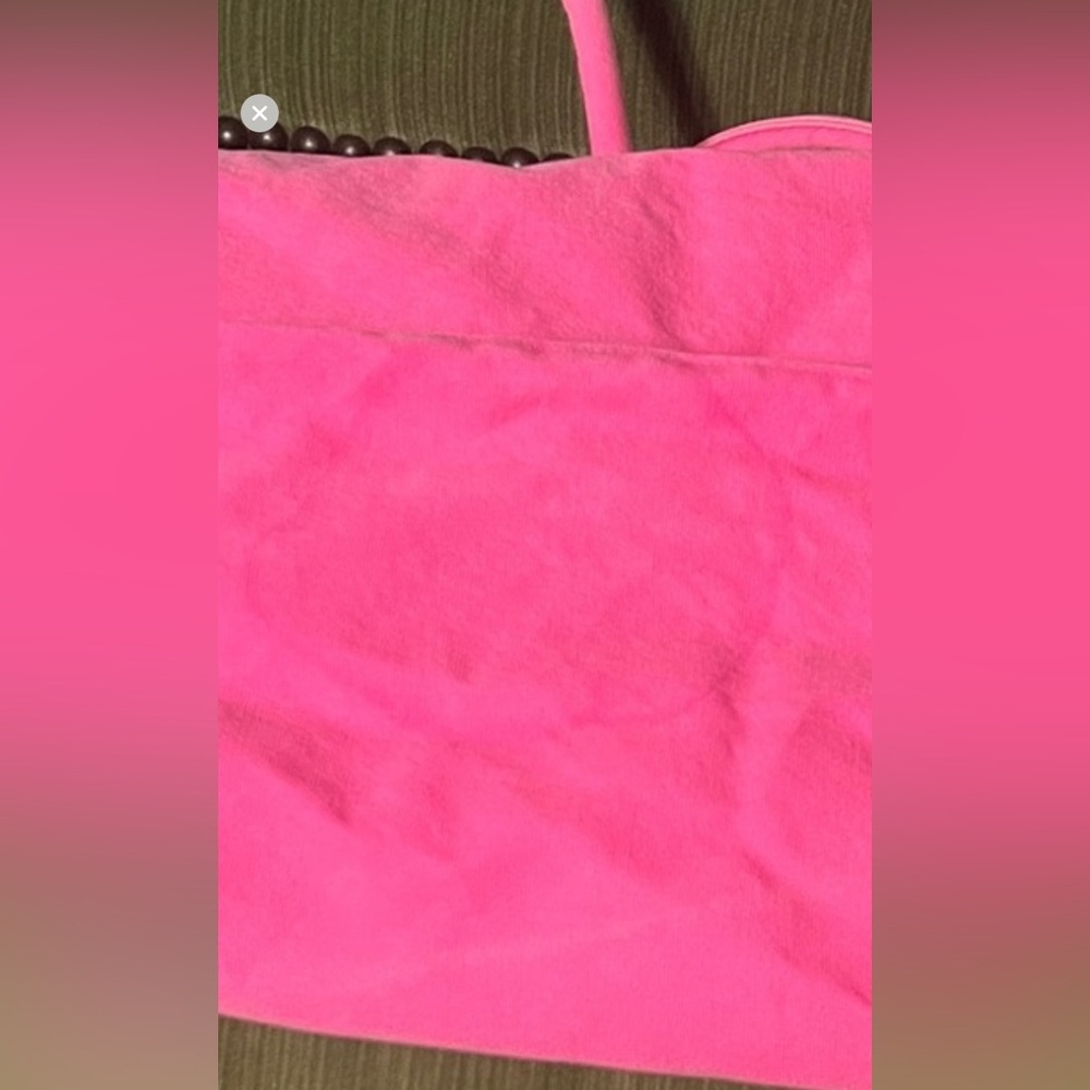 Victoria's Secret Hot Pink Canvas Tote with Shoulder Strap - Picture 7 of 7
